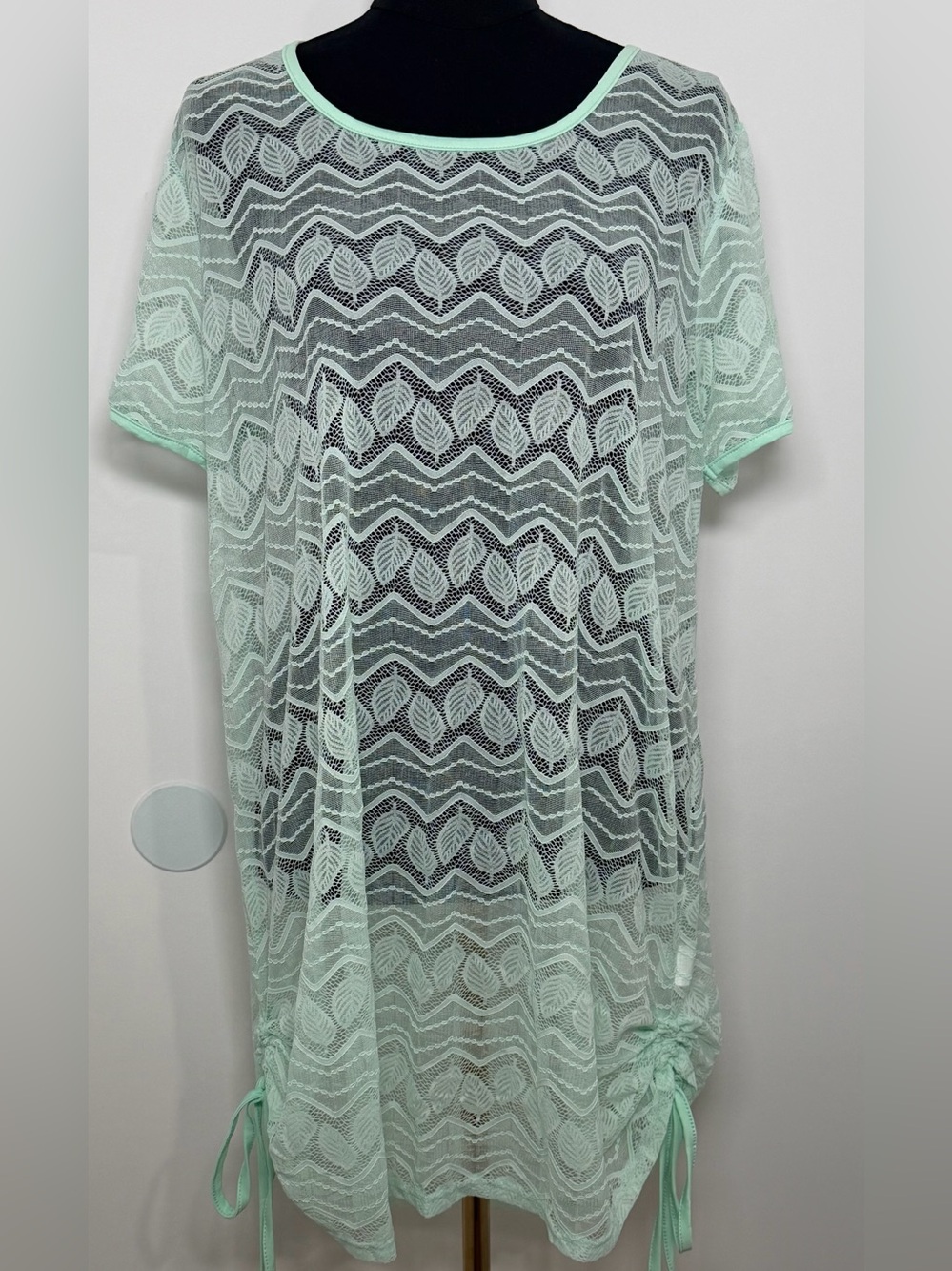 Avidlove Mint Green Lace Swim Cover Up Tunic Size L NWT